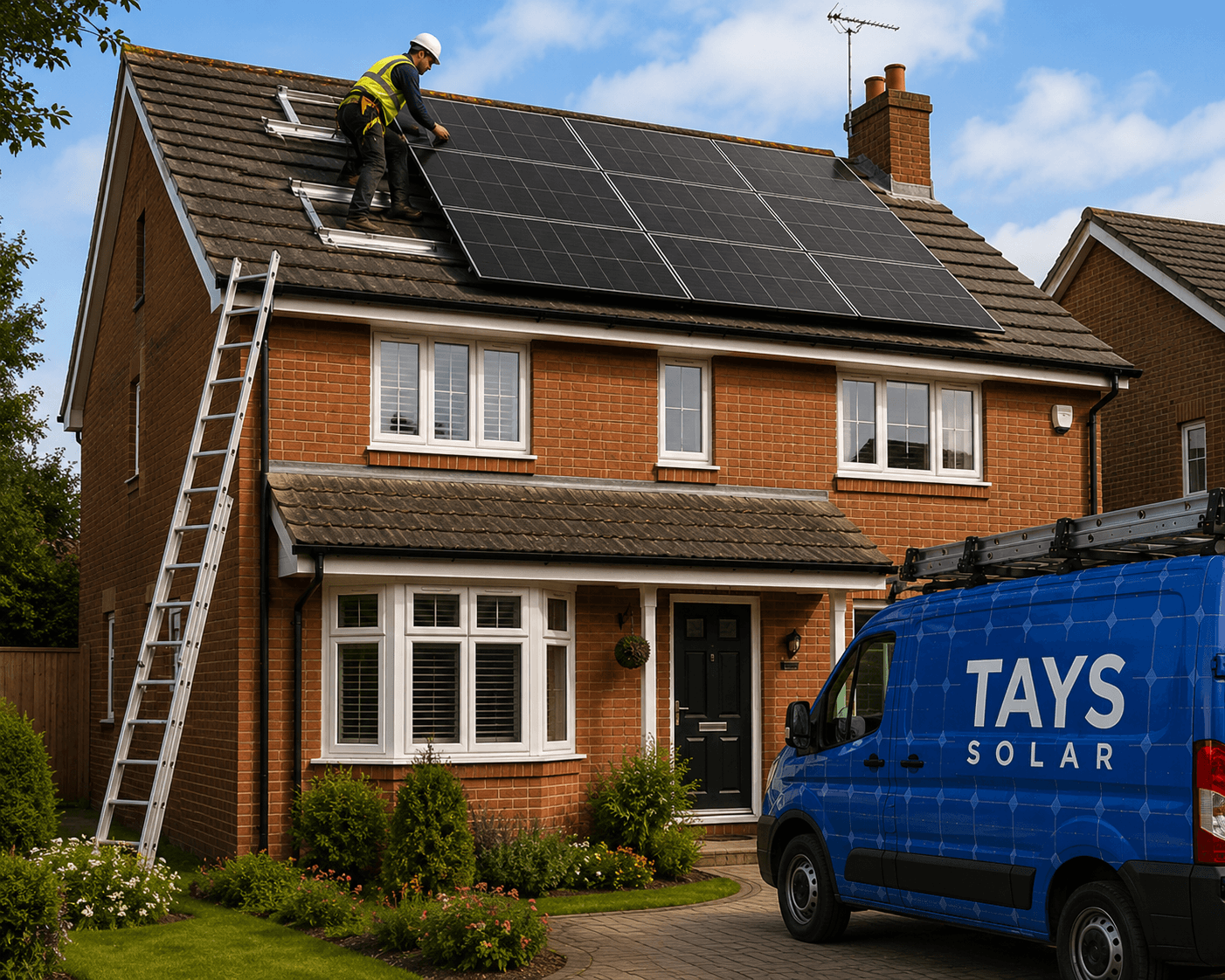 UK home with solar panels installed on roof